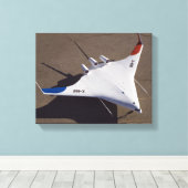 X-48B Onbemande luchtvaartuigen met blanco vleugel Canvas Afdruk (Insitu (Houten vloer))