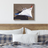 X-48B Onbemande luchtvaartuigen met blanco vleugel Canvas Afdruk (Insitu (Slaapkamer))
