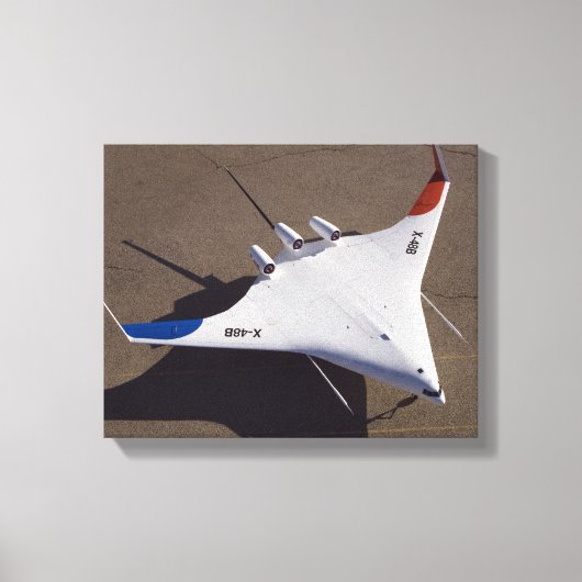 X-48B Onbemande luchtvaartuigen met blanco vleugel Canvas Afdruk (Voorkant)