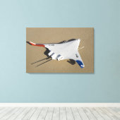 X-48B Onbemande luchtvaartuigen met blanco vleugel Canvas Afdruk (Insitu (Houten vloer))