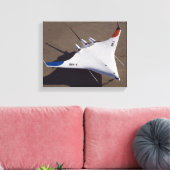 X-48B Onbemande luchtvaartuigen met blanco vleugel Canvas Afdruk (Insitu (Woonkamer))