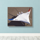 X-48B Onbemande luchtvaartuigen met blanco vleugel Canvas Afdruk (Insitu (Houten vloer))