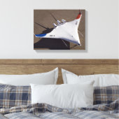 X-48B Onbemande luchtvaartuigen met blanco vleugel Canvas Afdruk (Insitu (Slaapkamer))