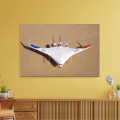 X-48B Onbemande luchtvaartuigen met blanco vleugel Canvas Afdruk (Insitu (Woonkamer))