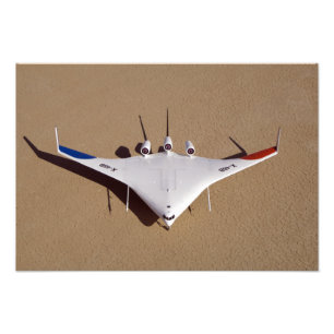 X-48B Onbemande luchtvaartuigen met blanco vleugel Foto Afdruk