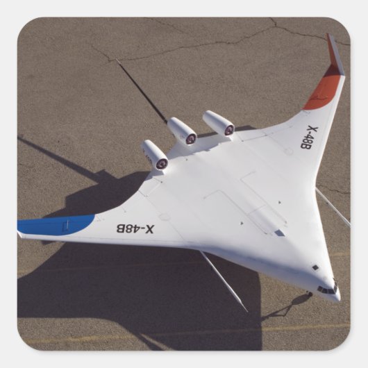 X-48B Onbemande luchtvaartuigen met blanco vleugel Vierkante Sticker (Voorkant)