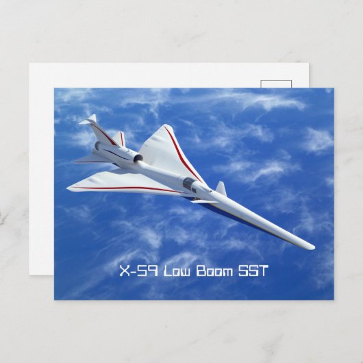 X-59 Supersonic Jet Vliegtuig met laag bereik Briefkaart (Voorkant / Achterkant)