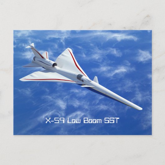 X-59 Supersonic Jet Vliegtuig met laag bereik Briefkaart (Voorkant)