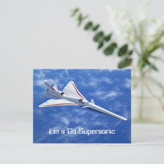 X-59 Supersonic Jet Vliegtuig met laag bereik Briefkaart (Staand voorkant)