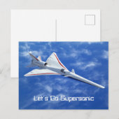 X-59 Supersonic Jet Vliegtuig met laag bereik Briefkaart (Voorkant / Achterkant)