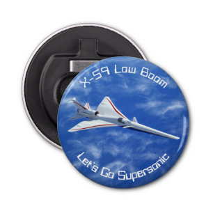 X-59 Supersonic Jet Vliegtuig met laag bereik Button Flesopener