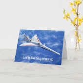 X-59 Supersonic Jet Vliegtuig met laag bereik Kaart (Gele Bloem)