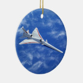 X-59 Supersonic Jet Vliegtuig met laag bereik Keramisch Ornament (Rechts)
