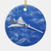 X-59 Supersonic Jet Vliegtuig met laag bereik Keramisch Ornament (Voorkant)