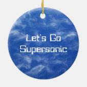 X-59 Supersonic Jet Vliegtuig met laag bereik Keramisch Ornament (Achterkant)