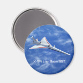X-59 Supersonic Jet Vliegtuig met laag bereik Magneet (Voorkant / Achterkant)