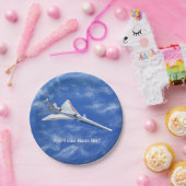 X-59 Supersonic Jet Vliegtuig met laag bereik Papieren Bordje (Feest)