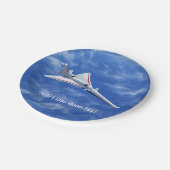 X-59 Supersonic Jet Vliegtuig met laag bereik Papieren Bordje (Gekanteld)