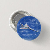 X-59 Supersonic Jet Vliegtuig met laag bereik Ronde Button 3,2 Cm (Voorkant /achterkant)
