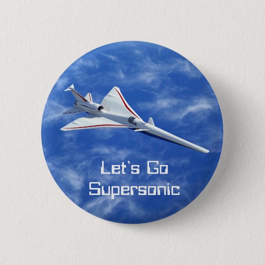 X-59 Supersonic Jet Vliegtuig met laag bereik Ronde Button 5,7 Cm (Voorkant)