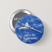 X-59 Supersonic Jet Vliegtuig met laag bereik Ronde Button 5,7 Cm (Voorkant /achterkant)