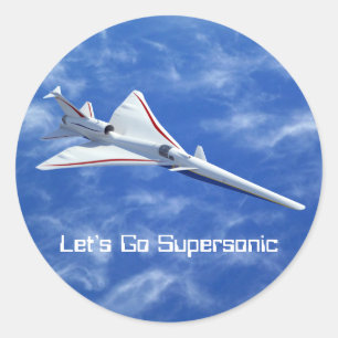 X-59 Supersonic Jet Vliegtuig met laag bereik Ronde Sticker