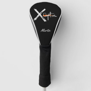 X Afbeelding   Aangepaste naam voor zwart-wit en k Golfheadcover