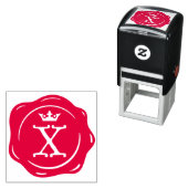 X - Antiek Wax Seal Gotische Kroon Initiaal Letter Zelfinktende Stempel (In situ)
