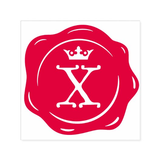 X - Antiek Wax Seal Gotische Kroon Initiaal Letter Zelfinktende Stempel (Design)