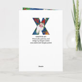 X BRIEF/SANTA CLAUS MET RODE RIBBON MONOGRAM FEESTDAGEN KAART (Achterkant)