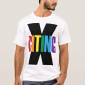 X-Citing Exciting Black Rainbow Oorspronkelijke le T-shirt (Voorkant)