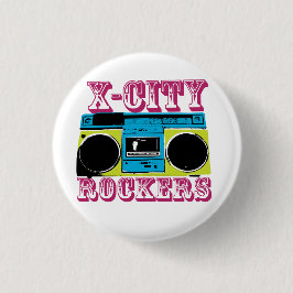X-CITY ROCKERS badge Ronde Button 3,2 Cm