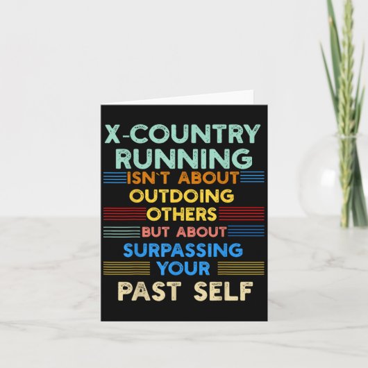 X-country Running Is Outwork Your Past Self Sitive Kaart (Voorkant)
