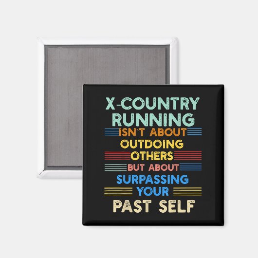 X-country Running Is Outwork Your Past Self Sitive Magneet (Voorkant / Achterkant)