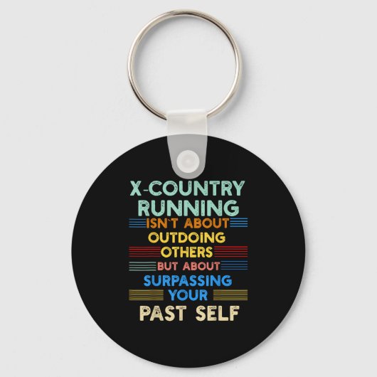 X-country Running Is Outwork Your Past Self Sitive Sleutelhanger (Voorkant)
