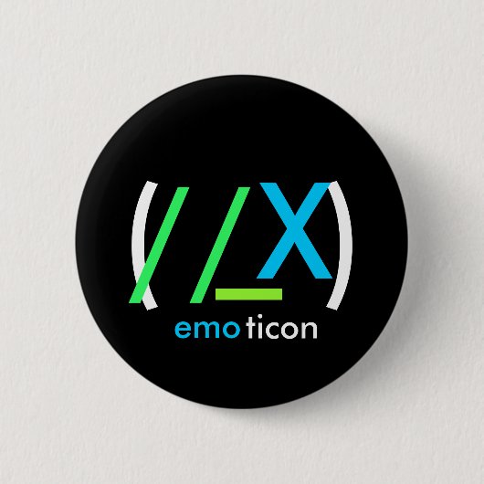 (//_X)emoticon Ronde Button 5,7 Cm (Voorkant)