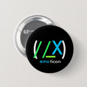 (//_X)emoticon Ronde Button 5,7 Cm (Voorkant /achterkant)