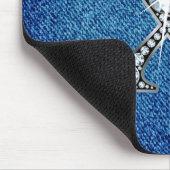 X Faux-"Diamond Bling" op Denim Mousepad Muismat (Hoek)