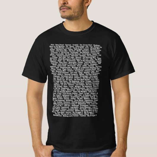 X-Files episode and movie titles  T-shirt (Voorkant)