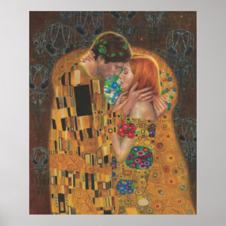 X-Files strip Klimt Kiss Poster