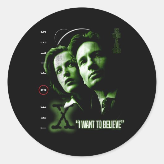 X-files wil ik geloven ronde sticker (Voorkant)