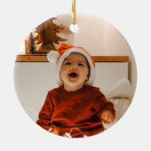 (X) Floral Monogram Groene Waterverf boomdecor Keramisch Ornament (Achterkant)