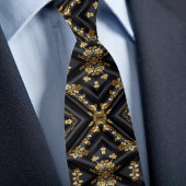 X goud op zwart stropdas
