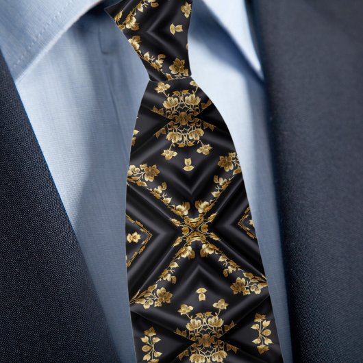 X goud op zwart stropdas