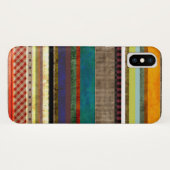 X Grungy gestreepte kunst Case-Mate iPhone Case (Achterkant (horizontaal))