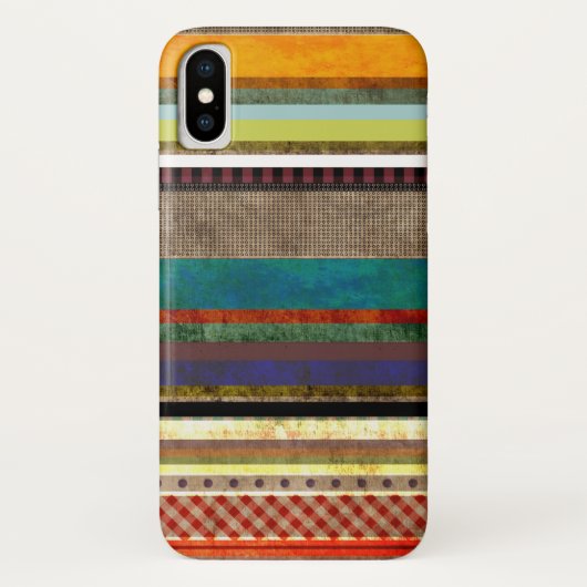 X Grungy gestreepte kunst Case-Mate iPhone Case (Achterkant)