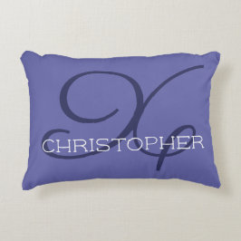 X Initiële Calligrafie Naam Trendy Periwinkle Blau Accent Kussen