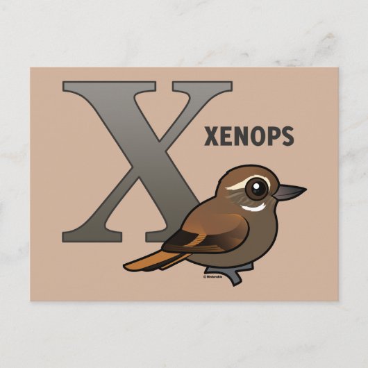 X is voor Xenops Briefkaart (Voorkant)