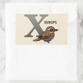 X is voor Xenops Rechthoekige Sticker (Tas)
