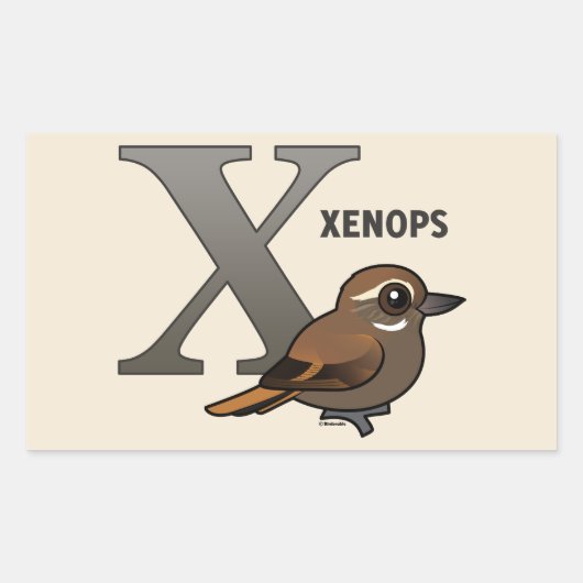 X is voor Xenops Rechthoekige Sticker (Voorkant)